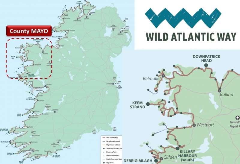 Wild Atlantic Way Mayo Route Map